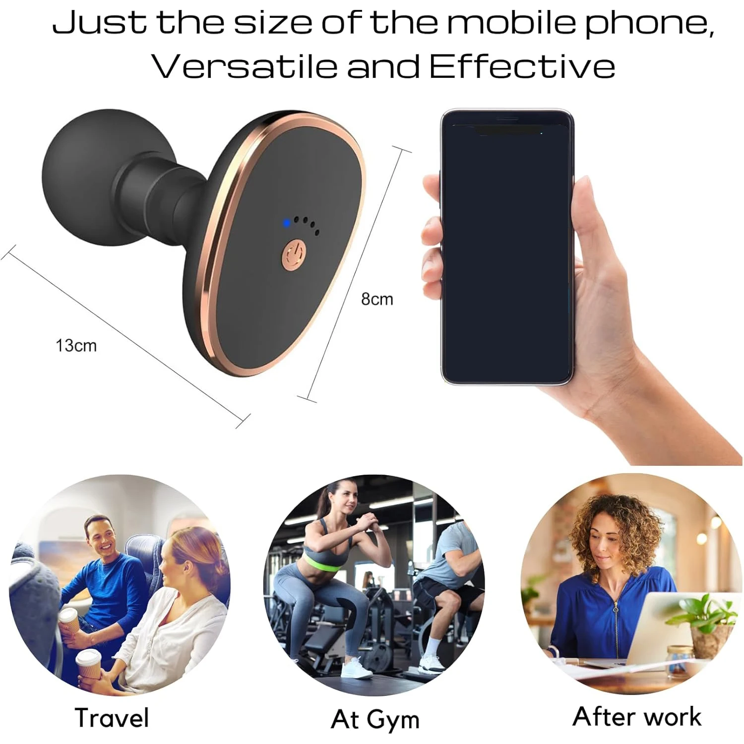Electric Mini Massager, Pocket Fascia Gun, Muscle Neck and Waist Massage Tool, Vibration Massage, Can Relax the Whole Body gallery 5