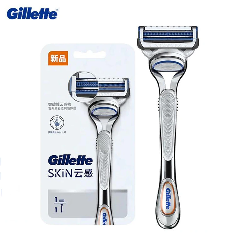 

Gillette Skinguard Бритва для бритья бороды Безопасная мужская бритва для чувствительной кожи Прямая ручная бритва для красоты лица