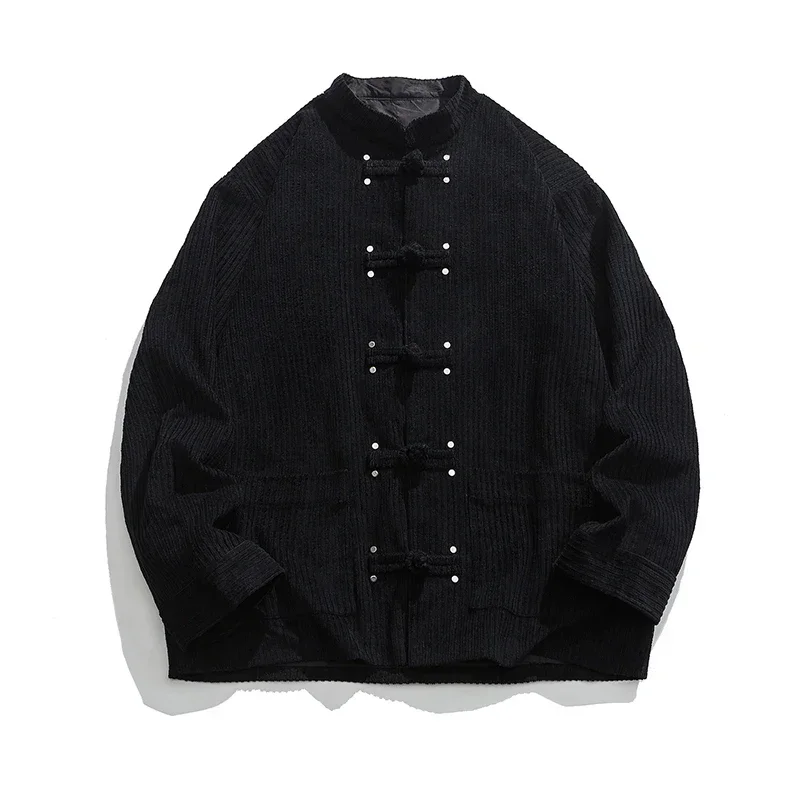 Chinese Style Men Clothing Spring Autumn Vintage Corduroy Jackets Jacket Men Tang Suit Shirts Jackets for Men