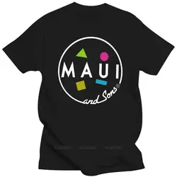 Hot Maui and Sons Mens Black T-Shirt Size S-3XL cotton casual short sleeve men T shirt male o-neck short sleeve casual tops