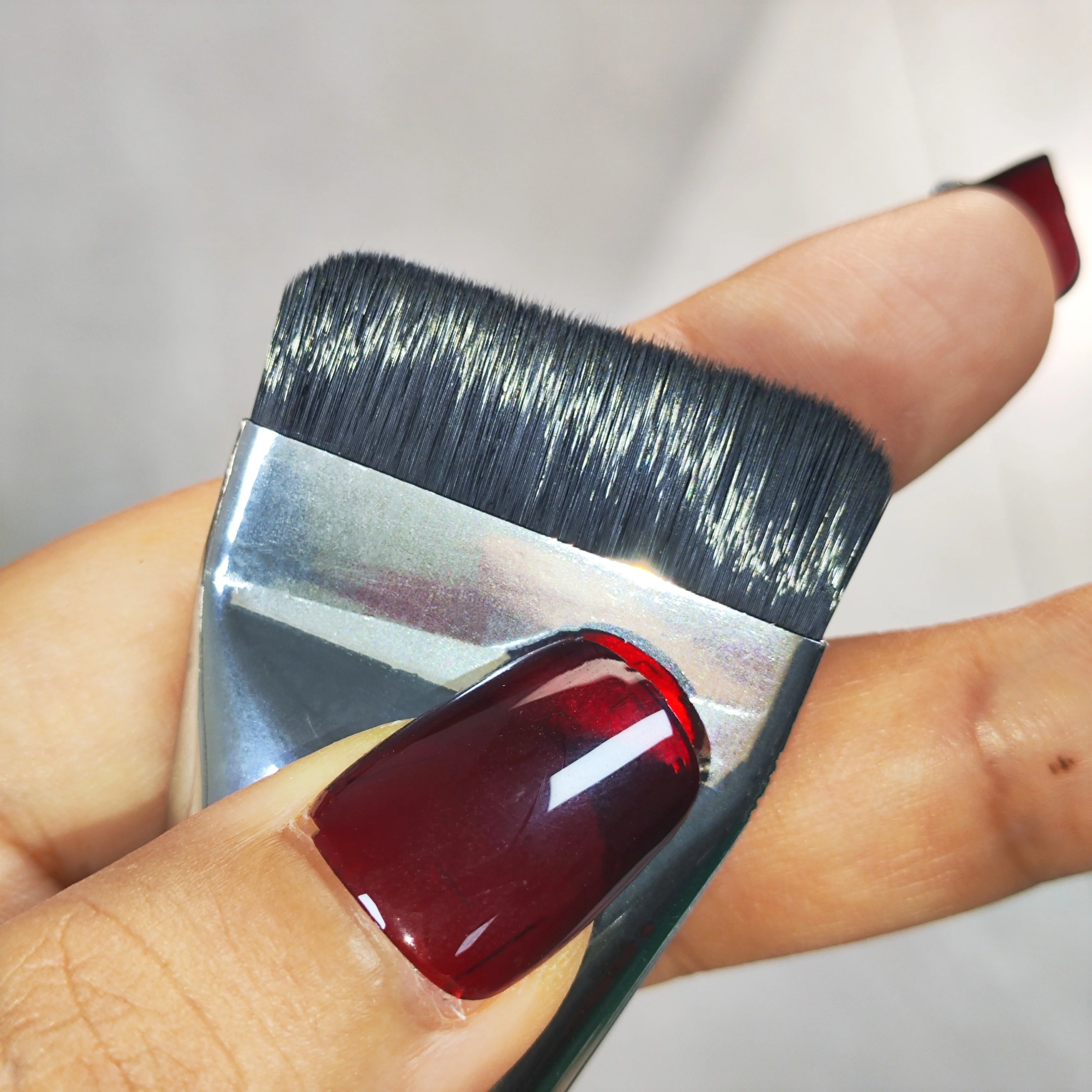 高品質のファンデーションブラシ,ダイヤモンドセット,人工,フラットではないパウダーヘッド,マスクベース,コンシーラー,メイクブラシ