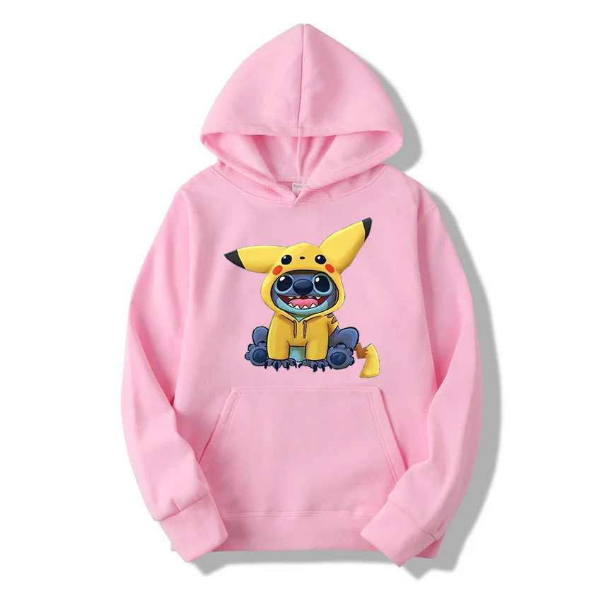 Disney  Lilo & Stitch Stitch Men Women Hoodies Casual Hip Hop Streetwear Long Sleeves Sweatshirts Boys Girls Autumn Tops Coats