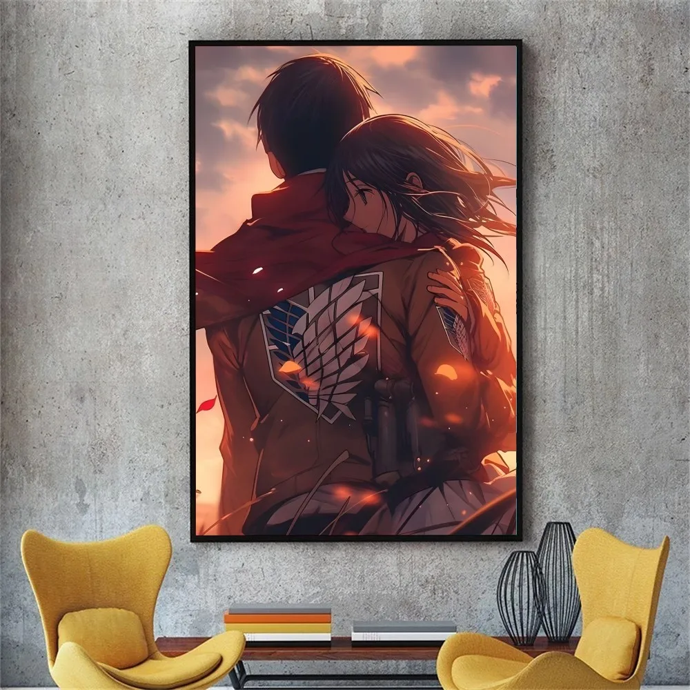 Anime Attack on Titan Poster No Framed Poster Kraft Club Bar Paper Vintage Poster Wall Art Painting Bedroom Study Stickers