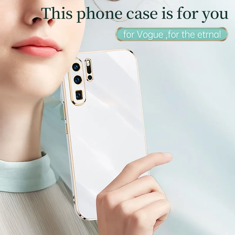 Luxury Square Plating Phone Case For Huawei P30 Pro Lite P30Pro P30Lite 5G ShockProof Soft TPU Back Cover Fundas
