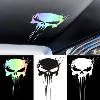 Schedelsticker Reflecterende sticker Motorstickers Waterdichte zonwering Universele auto Motor Decoratie Accessoires