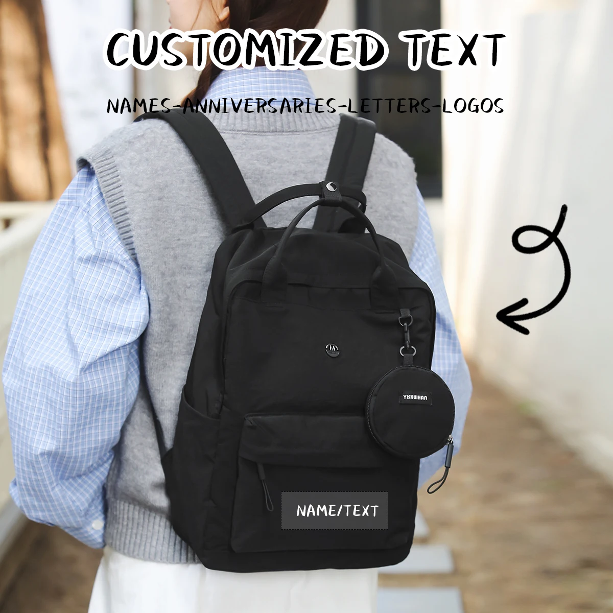 

Рюкзак с индивидуальным логотипом для женщин, легкий, новый стиль, для путешествий, поездок на работу, учебы, школьный рюкзак, дорожный рюкзак DIY