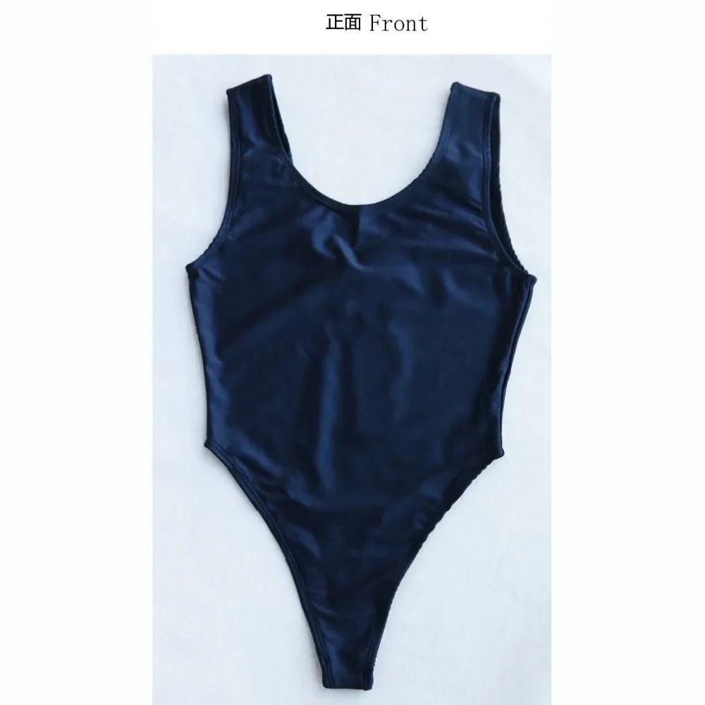 U字型ネックライン、ハイカット、ボディシェイピング、ボディスーツ、女性用セクシーTバック、狭いクロッチ、スクミズ、タイトな水着、光沢のある滑らかで耐久性のある水着
