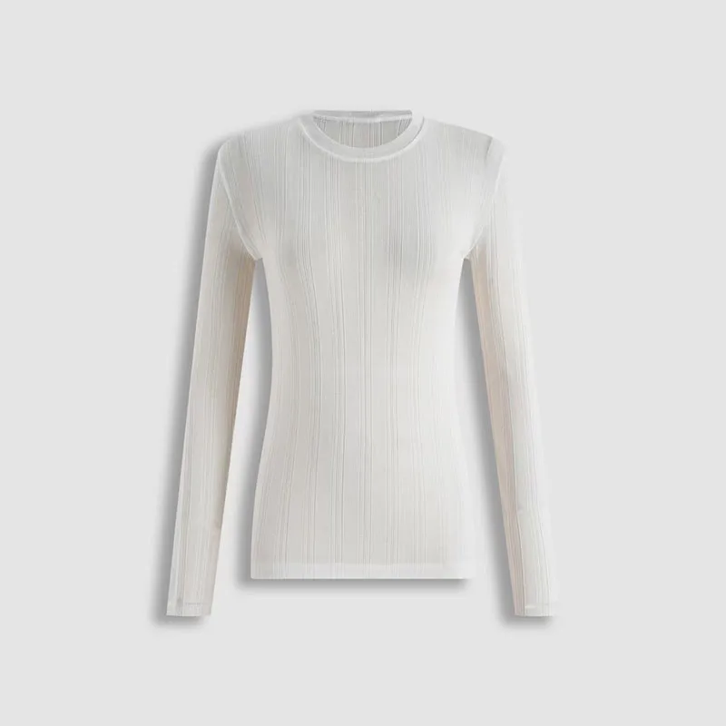 Women's round-neck long-sleeve knitted sweater, fashionable and casual base layer shirt, high-quality top, 2026, new style, y2k