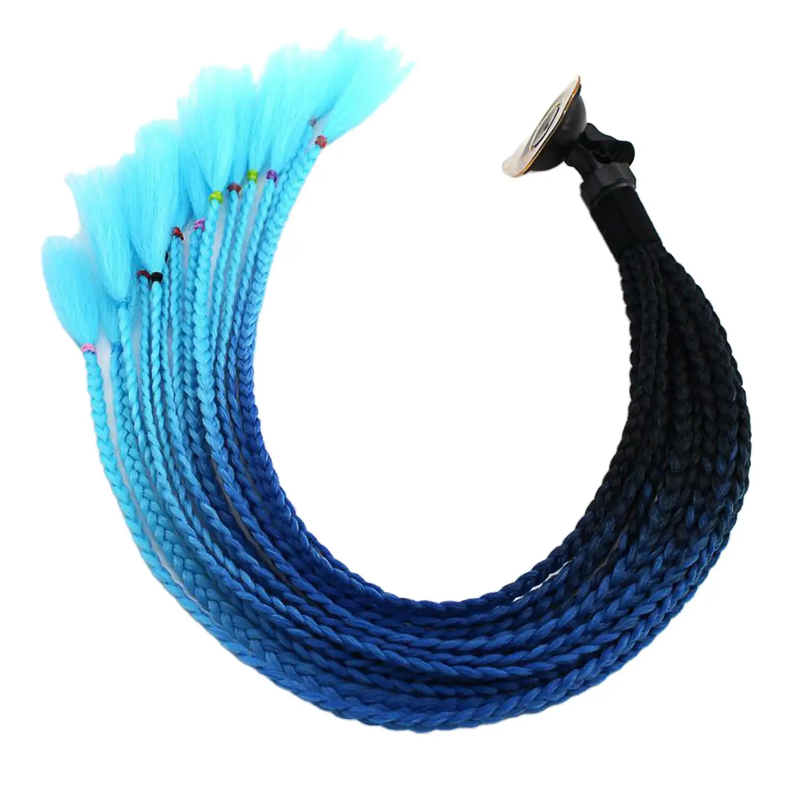 Unisex Curly Ponytail Wig Hair Helmet Decoration Headwear Suction Cup Fixation for Motorcycle Helmet Accessory