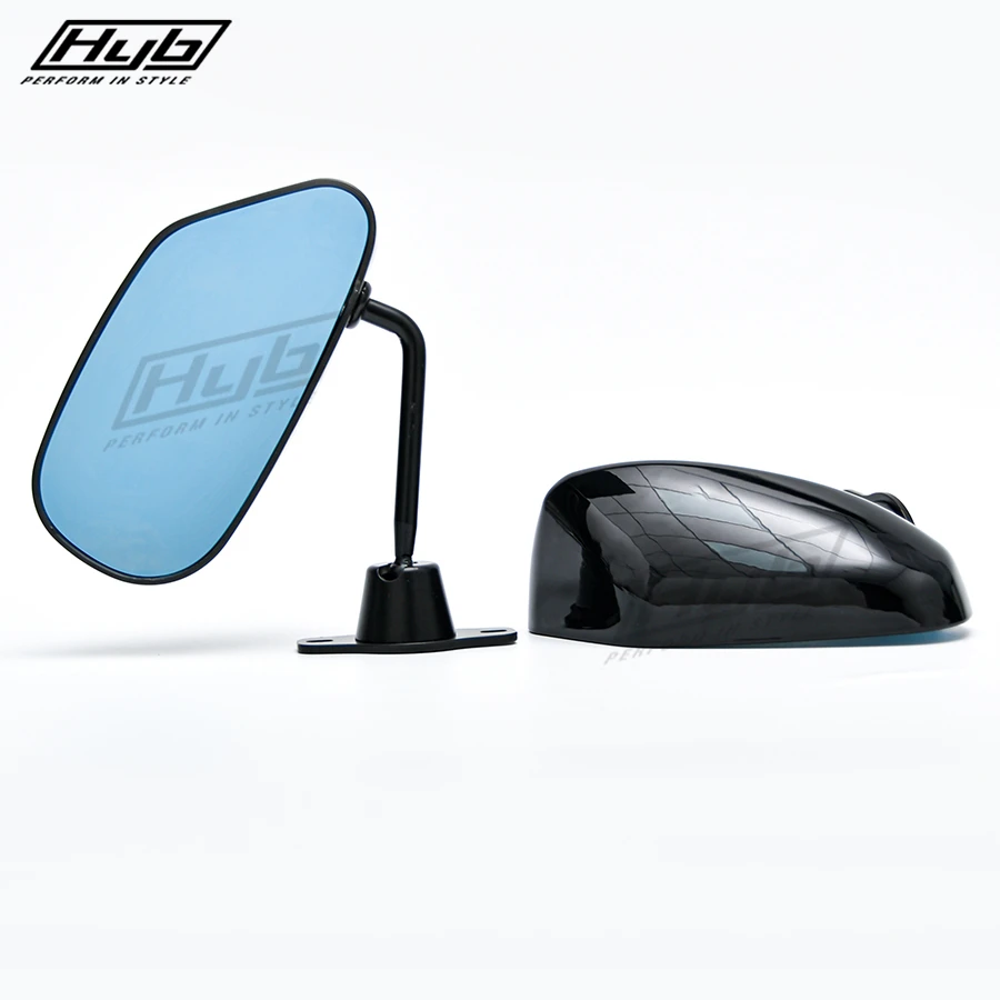 2Pcs Black Craft Square F2 Design Car Side Mirror Racing Modified F1 Style Rearview Mirrors