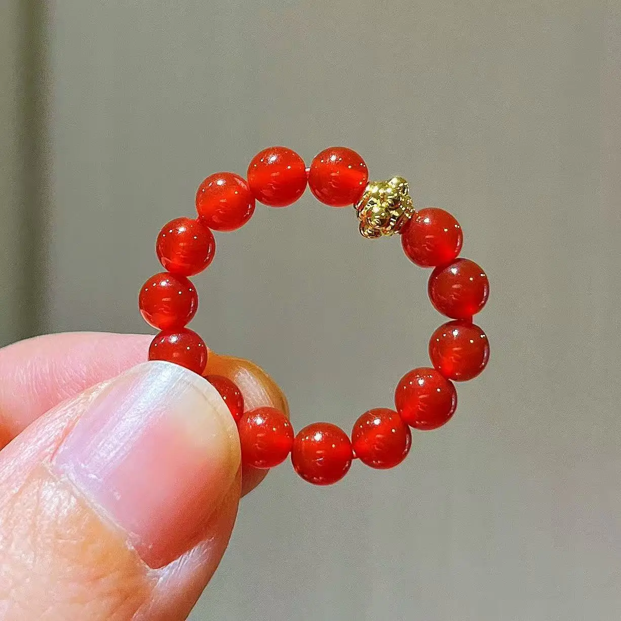 7A High-Quality Natural Red Carnelian Designer Ring, Vibrant Orange-Red Gemstone Chunky Statement Band for Women