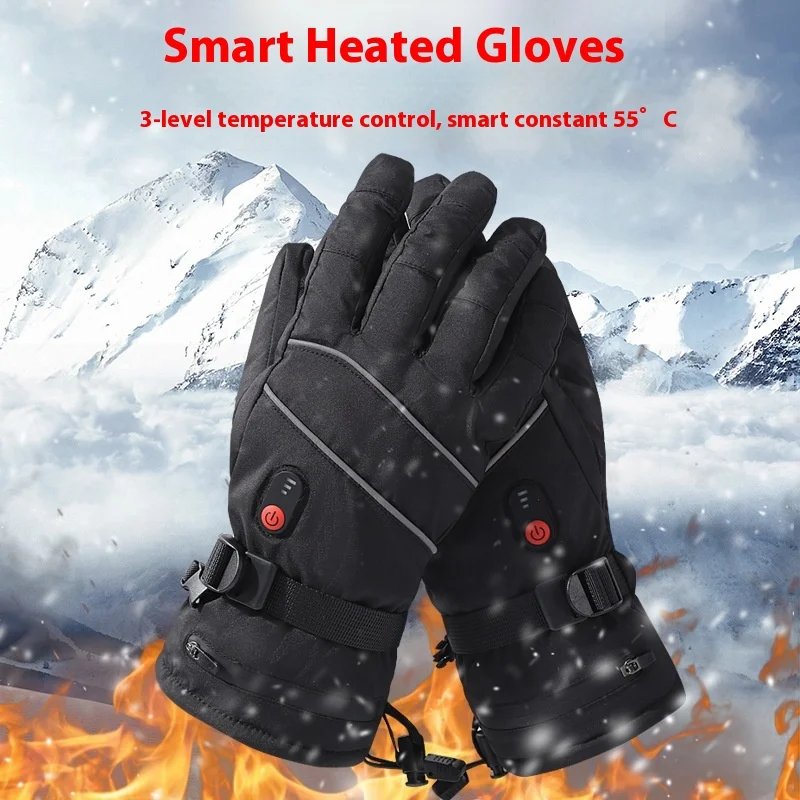 

Touchscreen Heating Gloves Outdoor Cycling Skiing Electric Heated Mountaineering Fleece Lined Gloves Motorcycle Street Gear