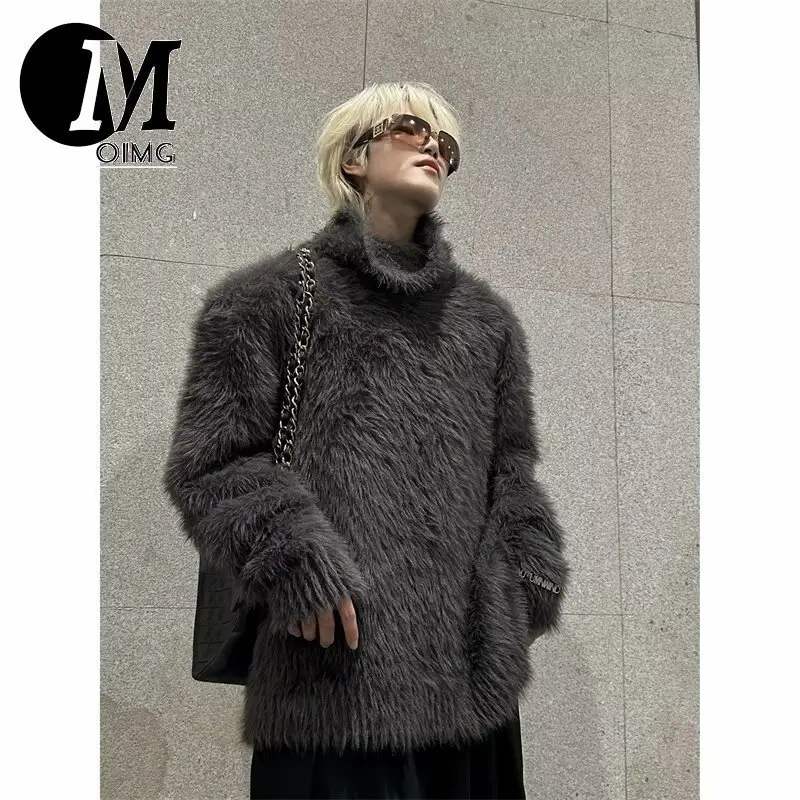 [OIMG] Winter Clothing New Sweater Warm And Trendy Sweater Knitted Sweater Base Lazy Style Loose Seahorse Hair