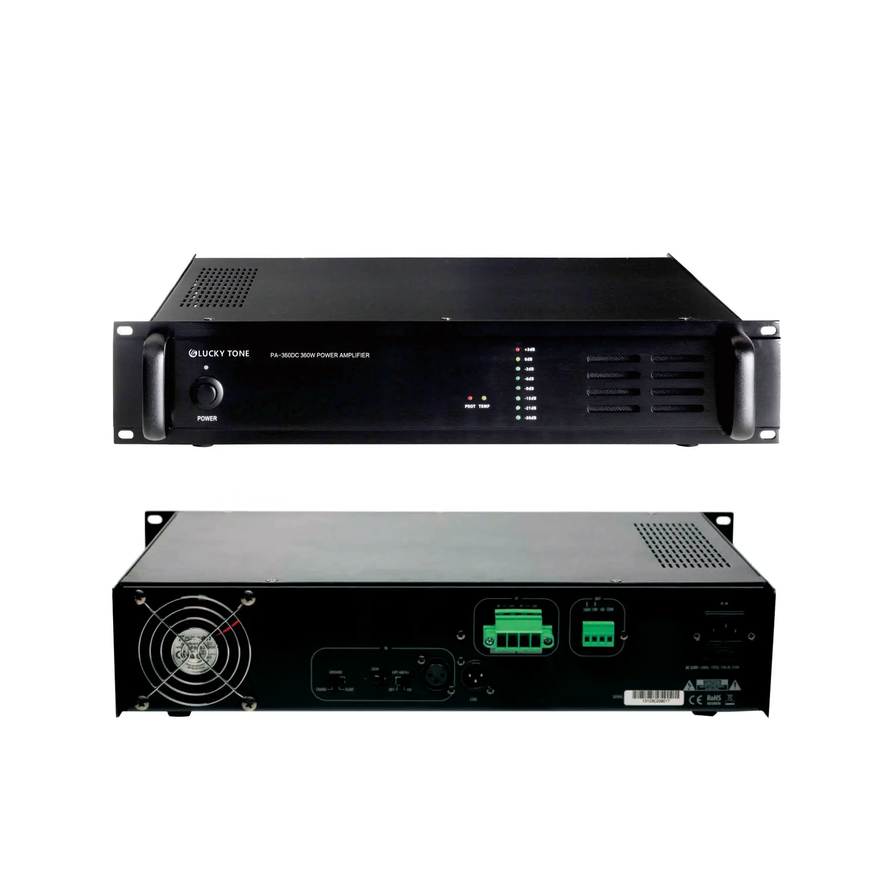 Lucky Tone Analog 100V Transformer Public Address System 360W Power Amplifier with 24V DC Input