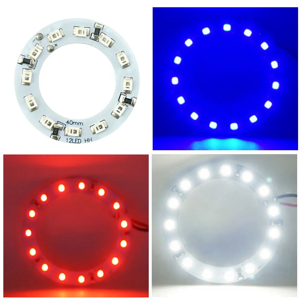 2 sztuki 40mm lampa pierścieniowa LED okrąg 3528/1210-12LED anielska apertura oświetlenie otoczenia wodoodporna wysoka jasność