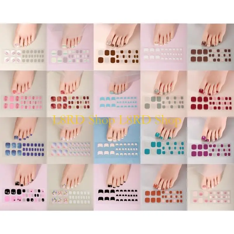 l8rd gel toe toe แถบสำหรับผู้หญิงผู้หญิงยาว toenail polish wraps ง่าย ๆ ใช้งาน UV/LED