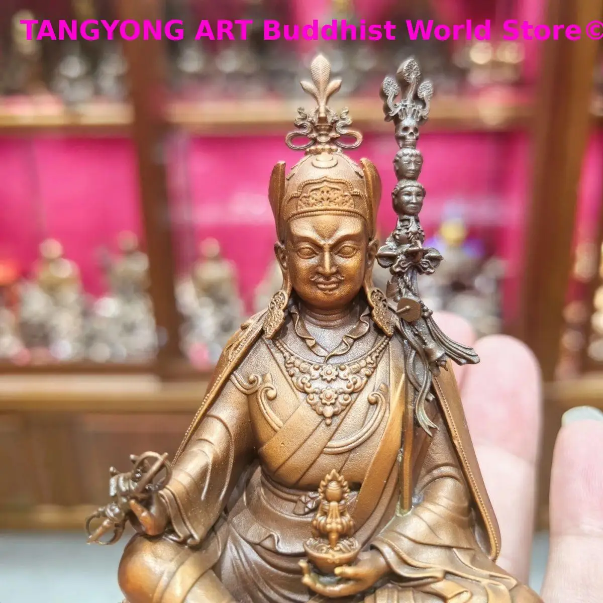 

Специальное предложение ХОРОШИЙ Фигурка Будды, статуя Изысканный Будда Падмасамбхава, резьба по меди, Ринпоче, буддийский алтарь, семейное поклонение