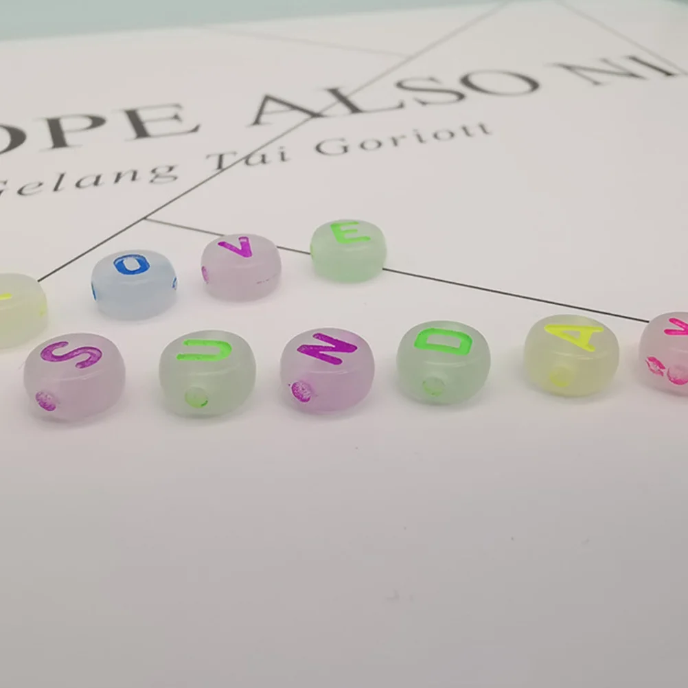 720Pcs Night Light Alphabet Beads DIY Bracelet Necklace Materials Safe Durable Round Beads Craft Supplies Bracelet Accessory