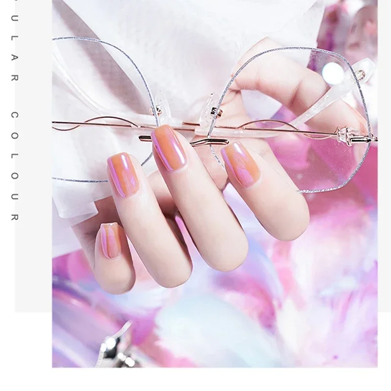 4 kolory Shimmer Aurora Pearl brokat do paznokci w proszku Neon syrenka wcieranie pyłu chromowane lustro Pigment do paznokci holograficzny lakier