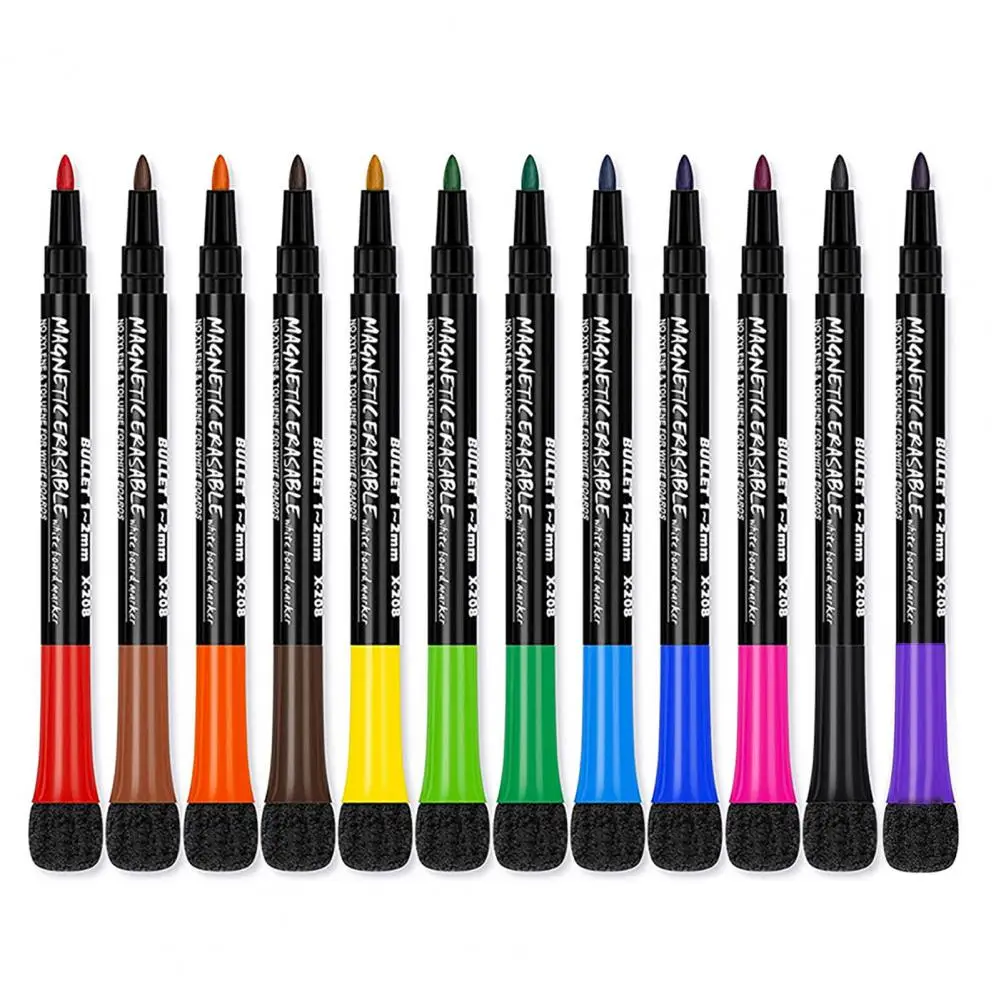 마그네틱 화이트보드 마커 세트, 다양한 색상, 마그네틱 건조 지우기 마커, 미세 팁, 낮은 냄새 화이트보드 마커, 어린이 작업용