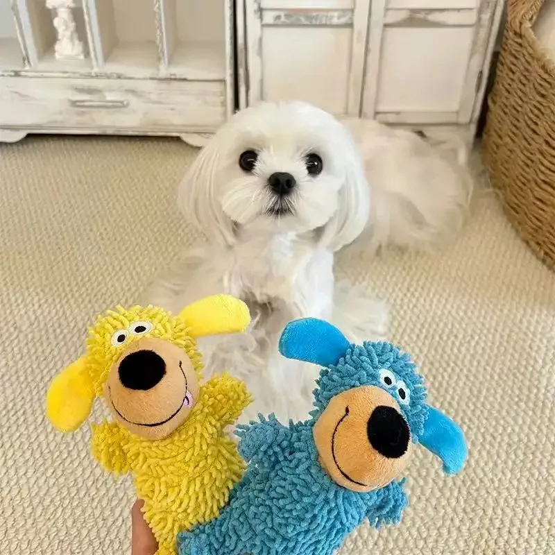 

Interactive Squeaky Dog Toys for Aggressive Chewers Tough Bite Resistant Chew Toys for Teeth Cleaning Puppy Teething Toys