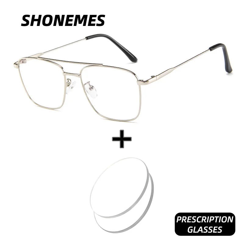 

SHONEMES квадратные очки с двойным мостом, стильные женские и мужские очки, оптические очки с защитой от синего света, очки для близорукости/дальнозоркости
