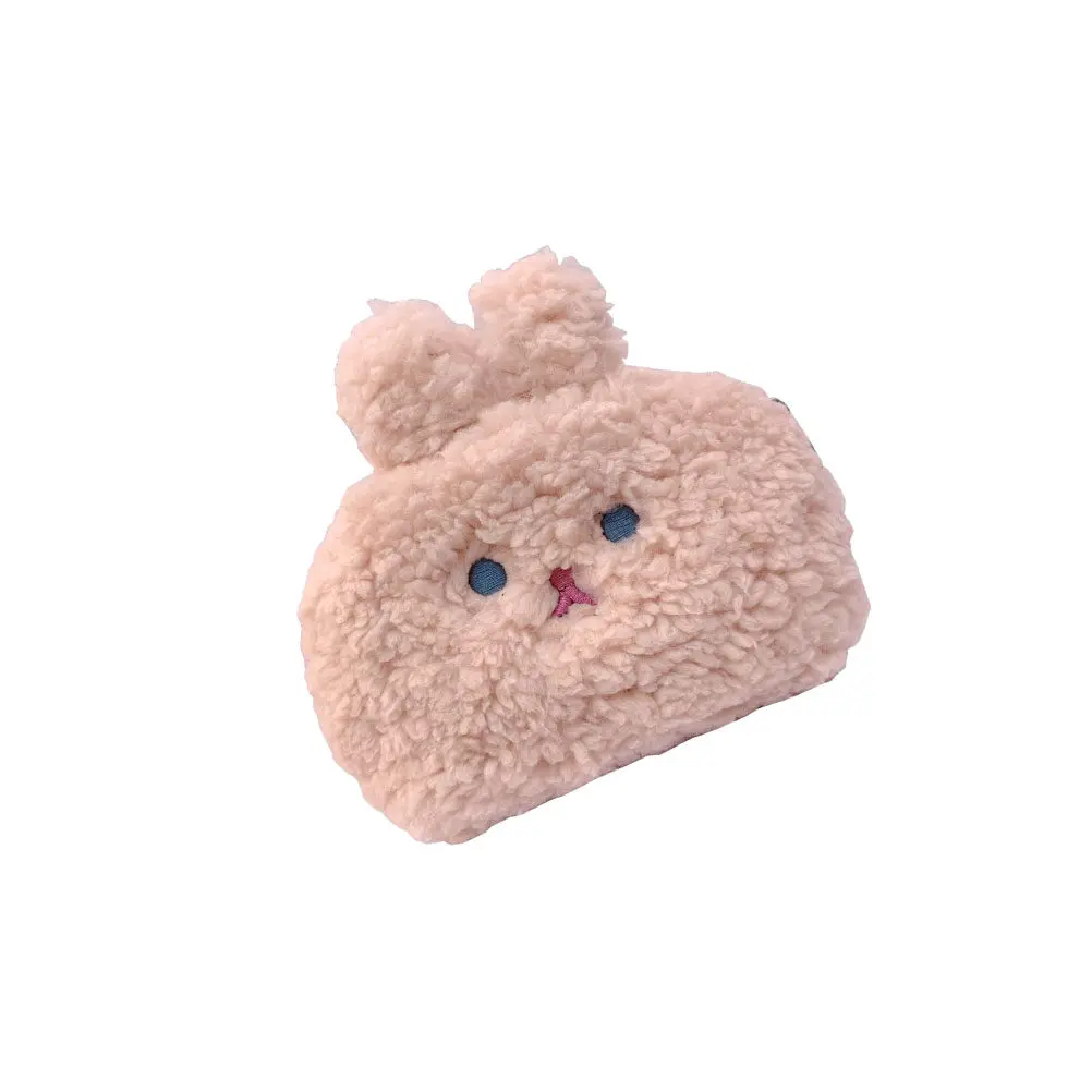

Кошелек для монет в форме кролика, розовый, маленький, легкий, с застежкой-молнией, портативная сумка для мелочи для девочек, для повседневных поездок