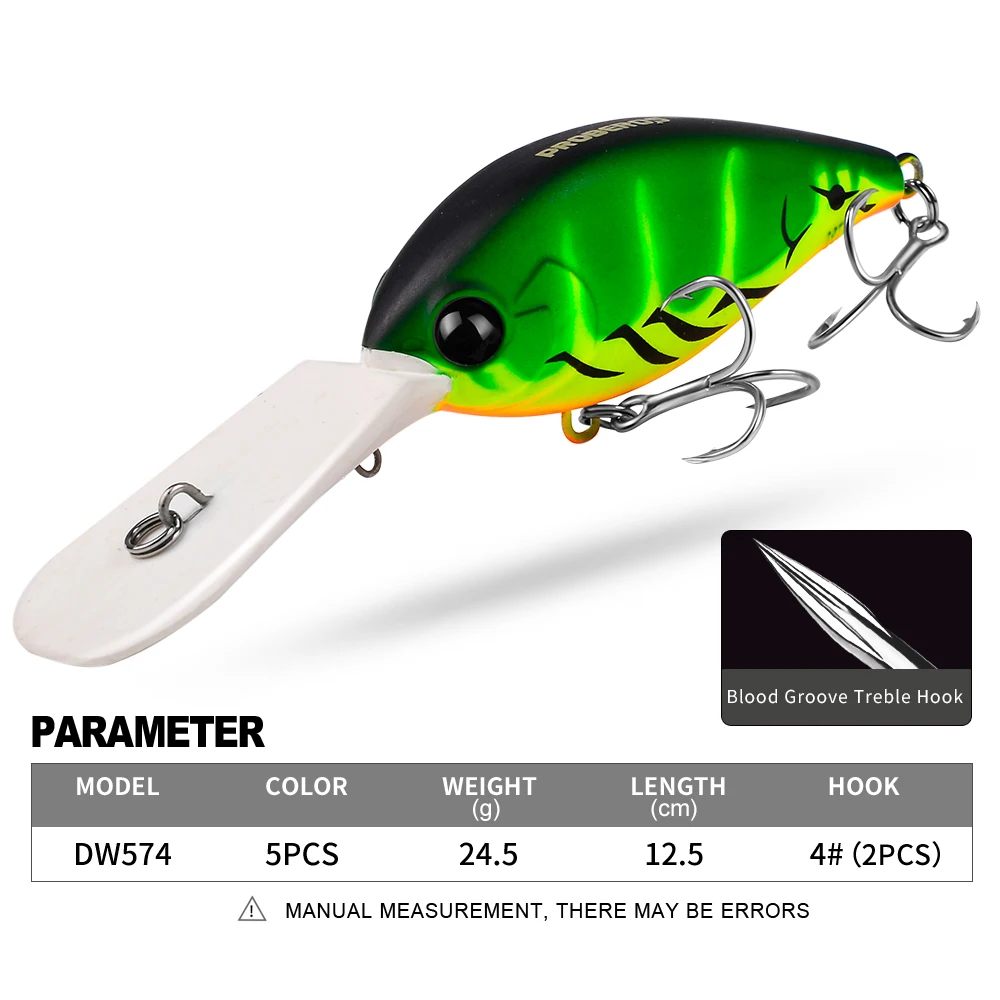 PROBEROS 1PC Rattling Crankbait 12.5cm-24.5g Floating Fishing Lure Noisy Hard Bait Artificial Wobbler Long Casting Bass Swimbait