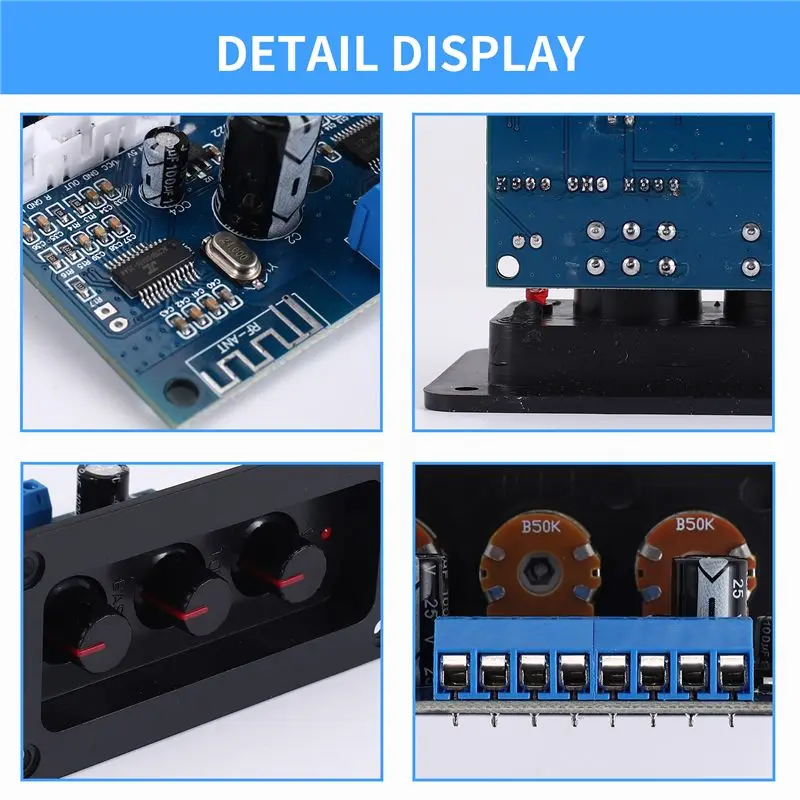 2.1 Channel Digital Power Amplifier Board 2X25W+50W Bluetooth 5.0 Subwoofer Class D Audio Amplifier Board DC 12-20V