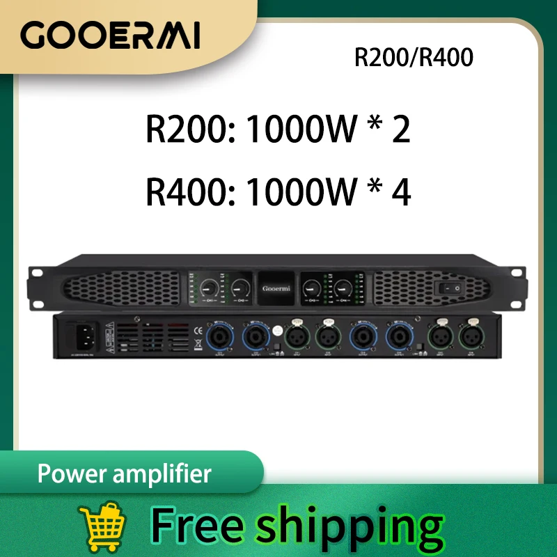 

GOOERMI R200/R400 Product Digital Power Amplifier Professional 2/4 Channel 1000W Class D Digital Power Amplifier For Stage KTV