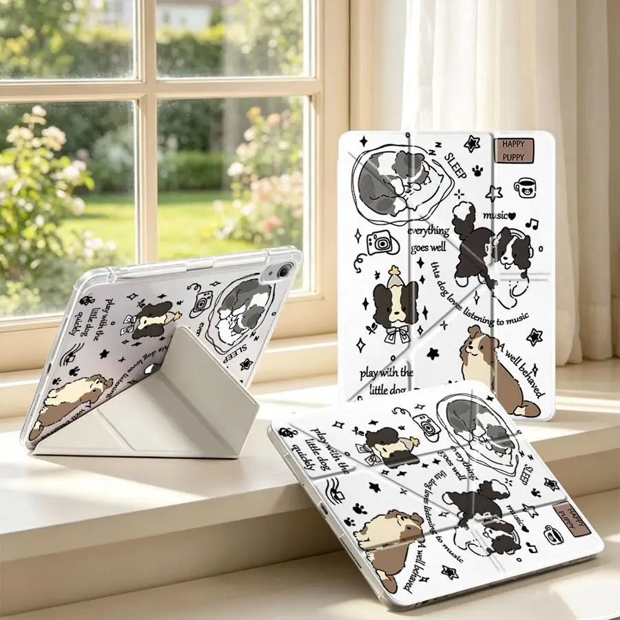 Cute Animal Doodle With Pen Slot Cover Tablet Case For Samsung Galaxy Tab A9 Plus A8 S9 Plus S10 Lite S8 A11 S7 FE