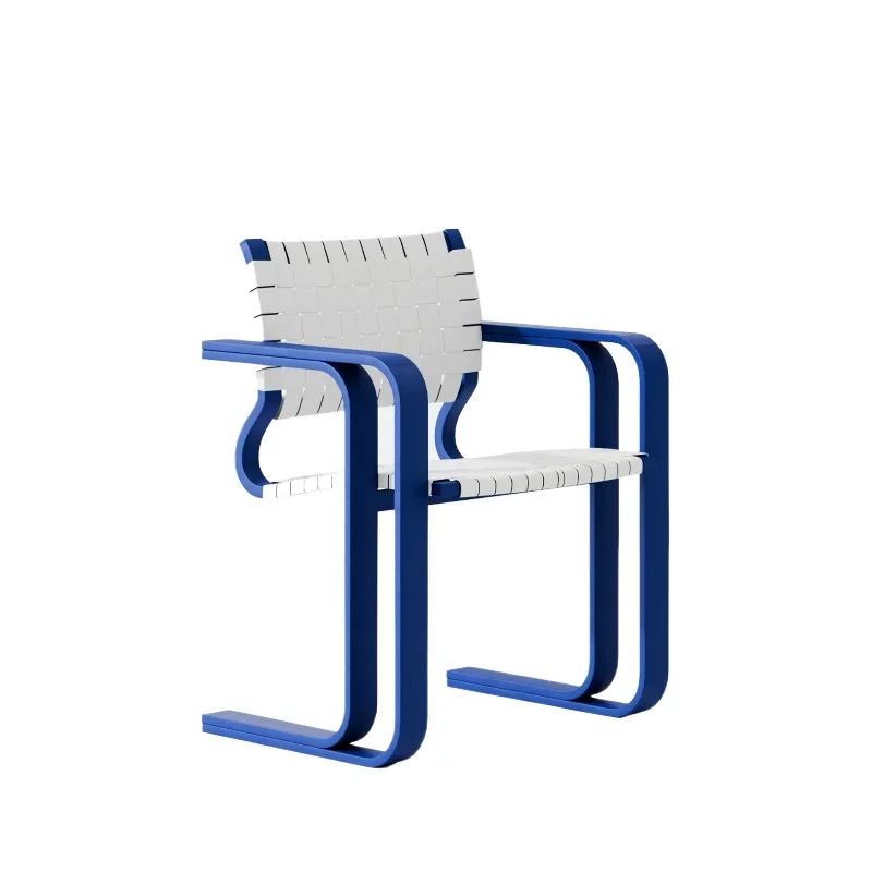 

Moka mocha woven chair retro solid wood designer single chair antique creative restaurant chair