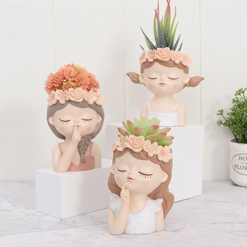 

1 шт., вдохновляющий стиль, мультяшная девушка, милая фея, украшение для дома, движущиеся украшения, настольное сочное растение, цветочный горшок в горшке