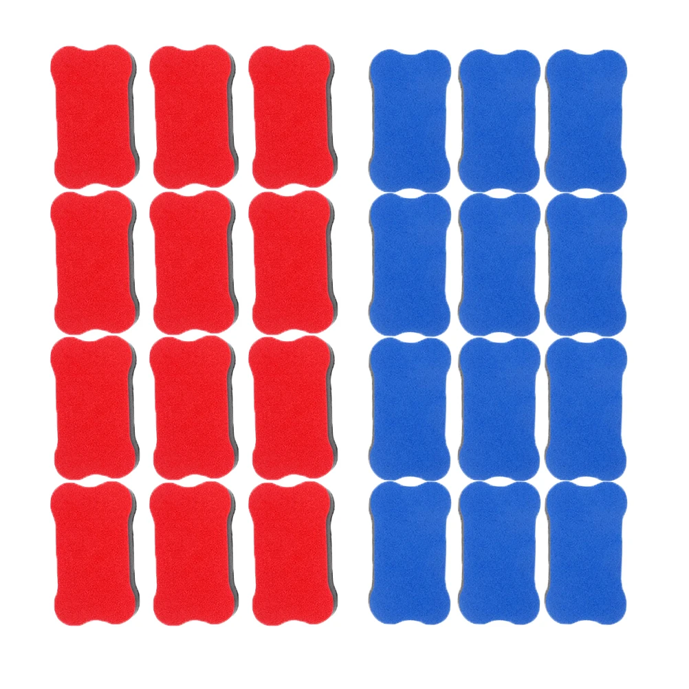 24 Stück Whiteboard-Radiergummis für Kinder, wiederverwendbare Filztuch, trocken abwischbare Radiergummis, tragbar, leicht, Klassenzimmerzubehör für Lehrer