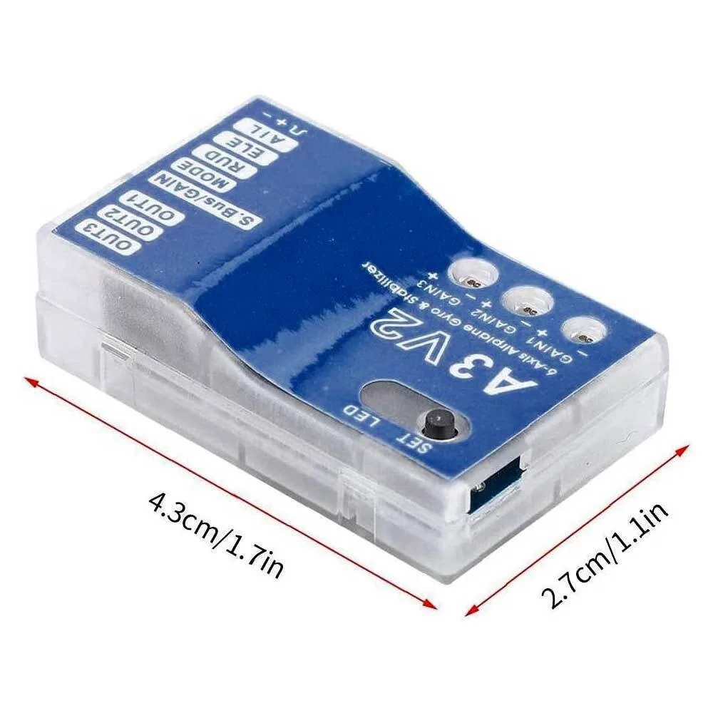 Nuevo controlador de vuelo A3 V2, estabilizador de avión RC ligero de bajo ruido, estabilizador giroscópico de 3 ejes para modelo de avión RC