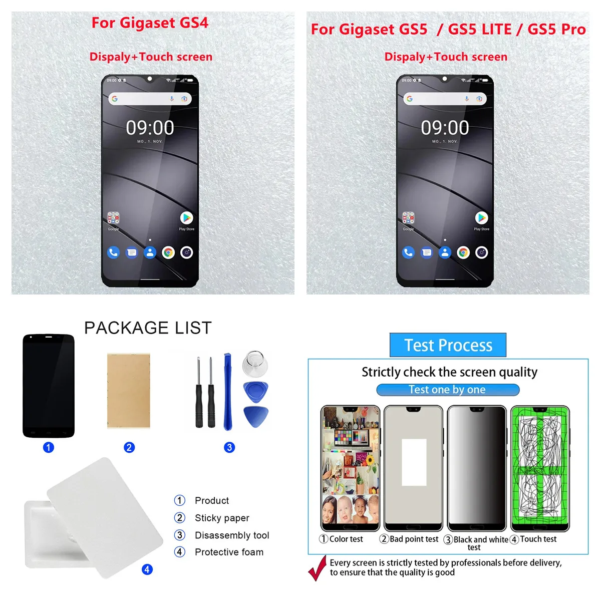 Pantalla LCD de Alta Calidad para Gigaset GS4 GS5, Pantalla Táctil Digitalizadora para Gigaset GS5 Lite GS5 Pro