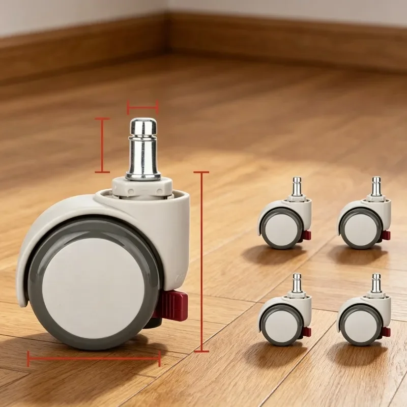 5/6 Pcs/Set 2‘’ Chair Universal Wheel with Brake Sitting Gravity Lock Caster Children's Learning Pulley 50mm