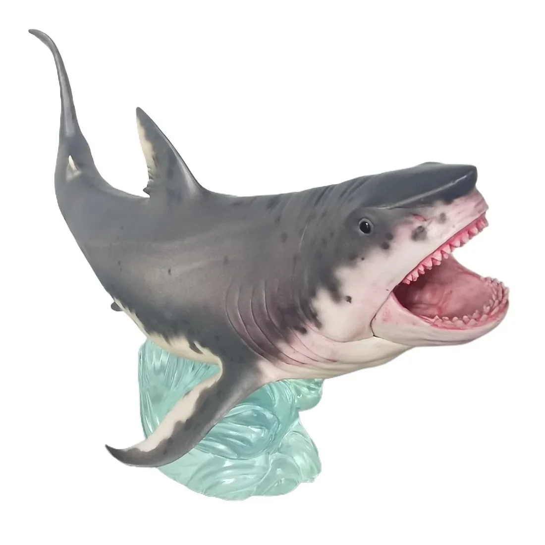 HAOLONGGOOD Otodus Megalodon Shark With Base Sea Life Toy Ancient Prehistroy Animal Model Figure Movable Jaw