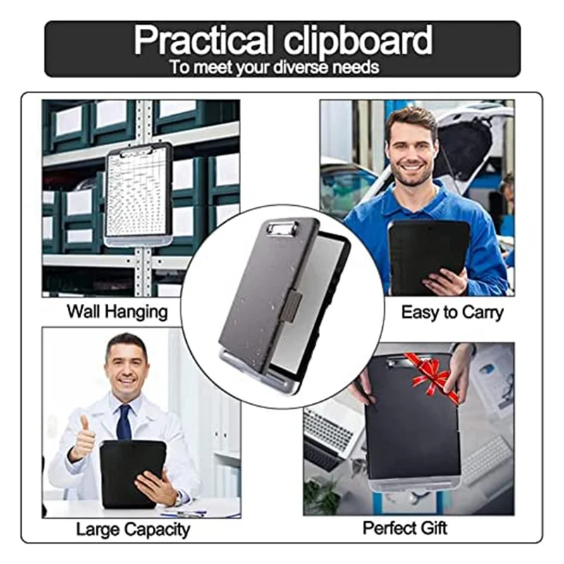 Suitable 2Piece Clipboard With Storage A4 Size High Capacity Heavy Duty Office Clipboard Folder With Metal Clip