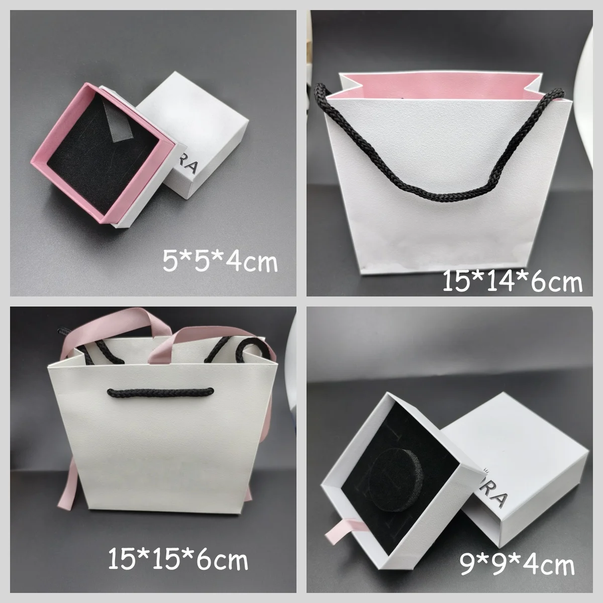 2024 hot new gift box beautiful pink and white jewelry box bracelet necklace ring earring box jewelry packaging box