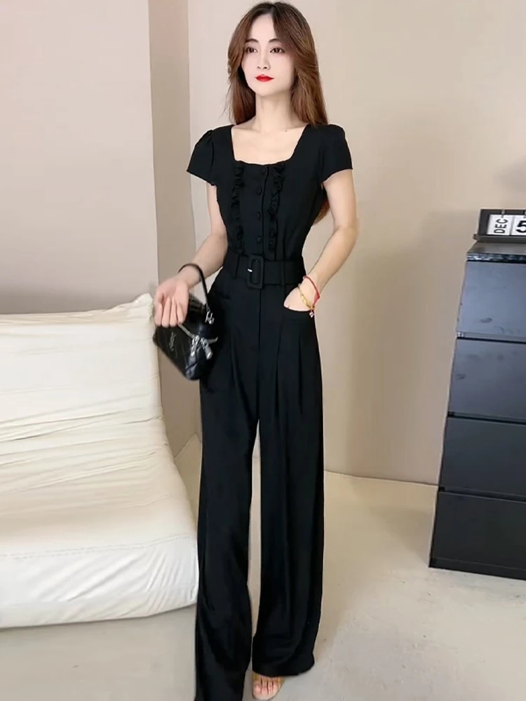 Pantalones de cintura alta inspirados en Ele Commute para mujer, novedad de verano, ropa de trabajo Retro Faion con sensación avanzada Sle