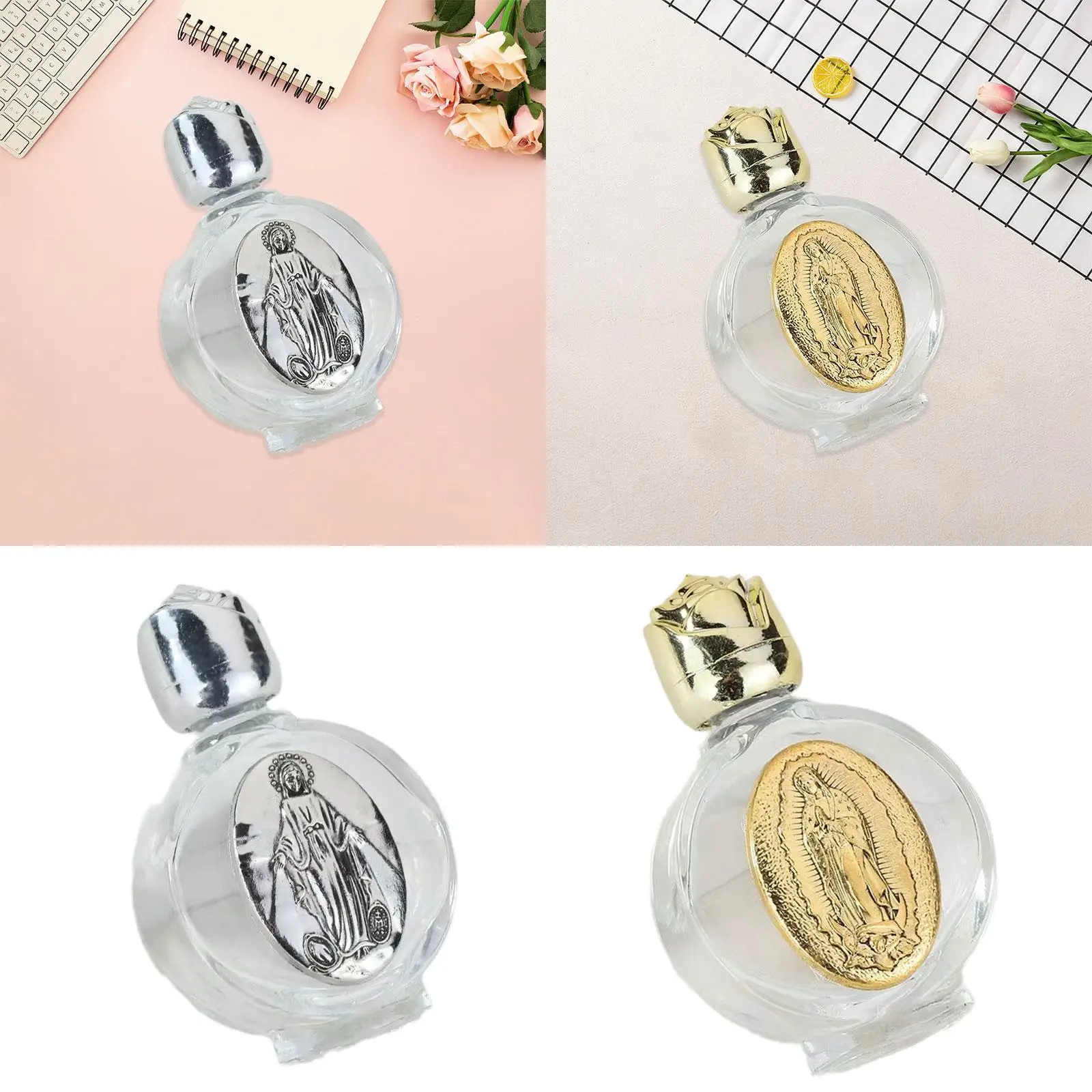 

Holy Water Bottle Girl Gift Embossed Glass Holy Water Bottle for Wedding