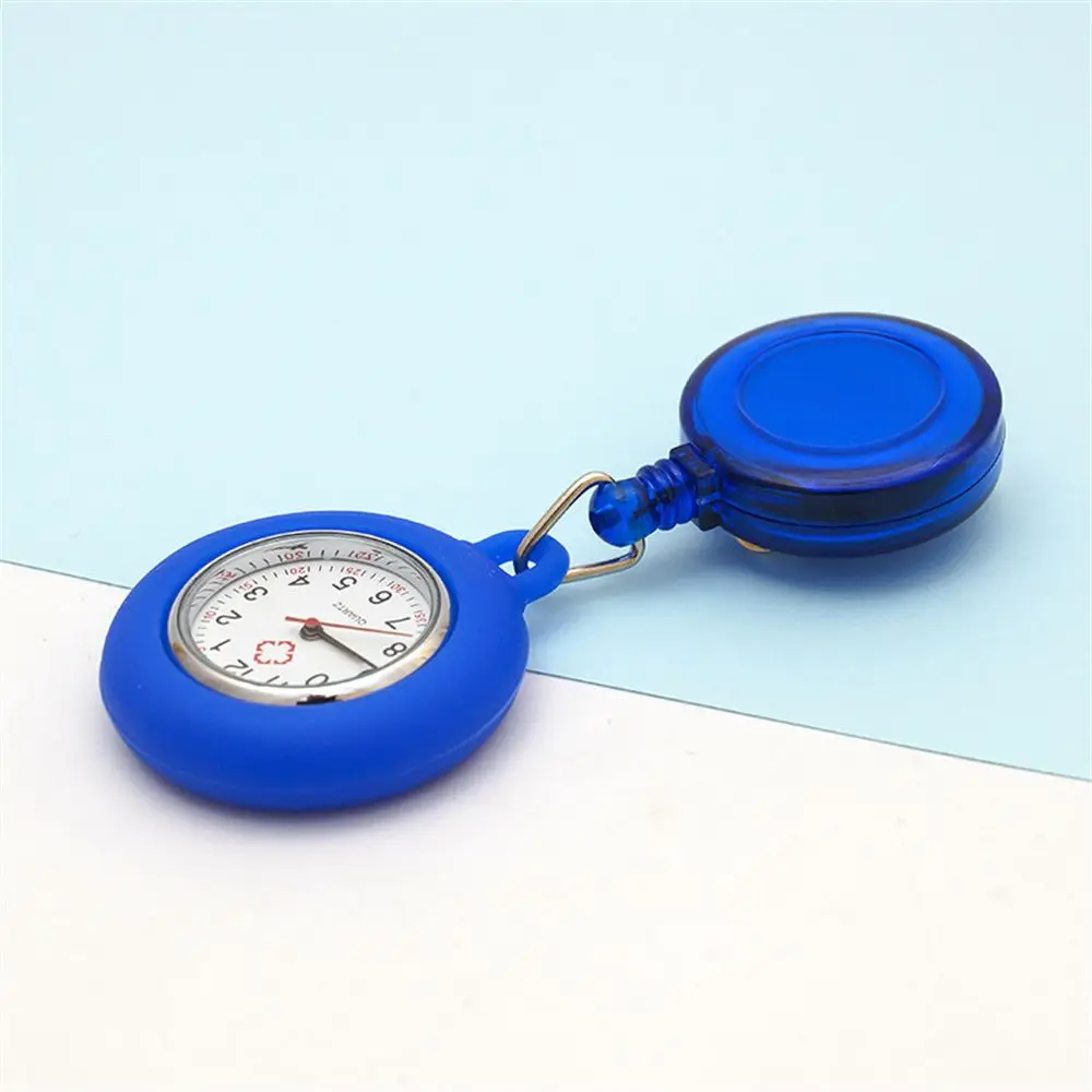 Silicone Quartz Clock Clip-on Pocket Watch Retractable Nurse Watch Fob Watch Doctor  Hanging