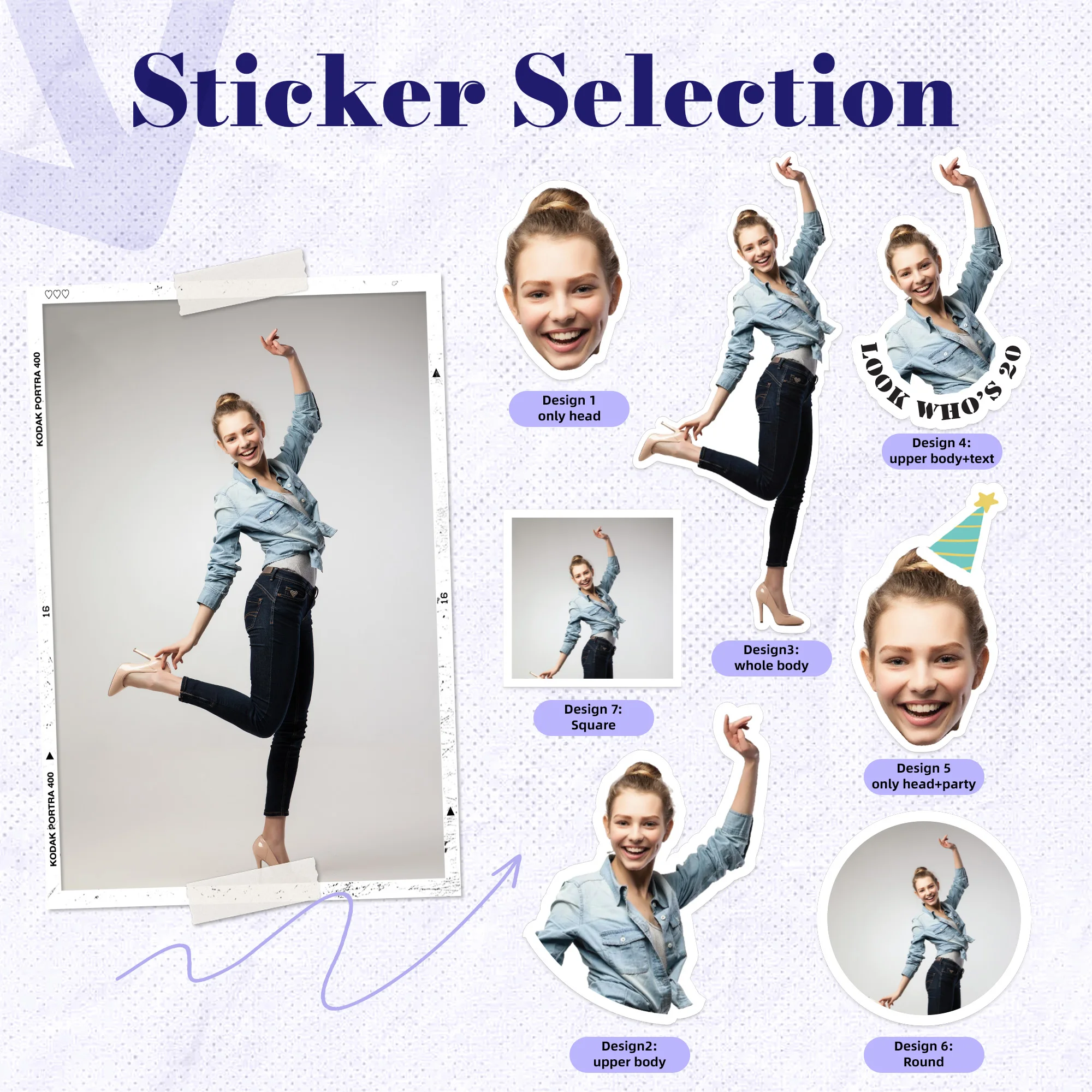 Custom Stickers PVC Waterproof Die Cut Vinyl Face Labels Round Personalized Sticker for Laptop Birthday Party Wedding Business