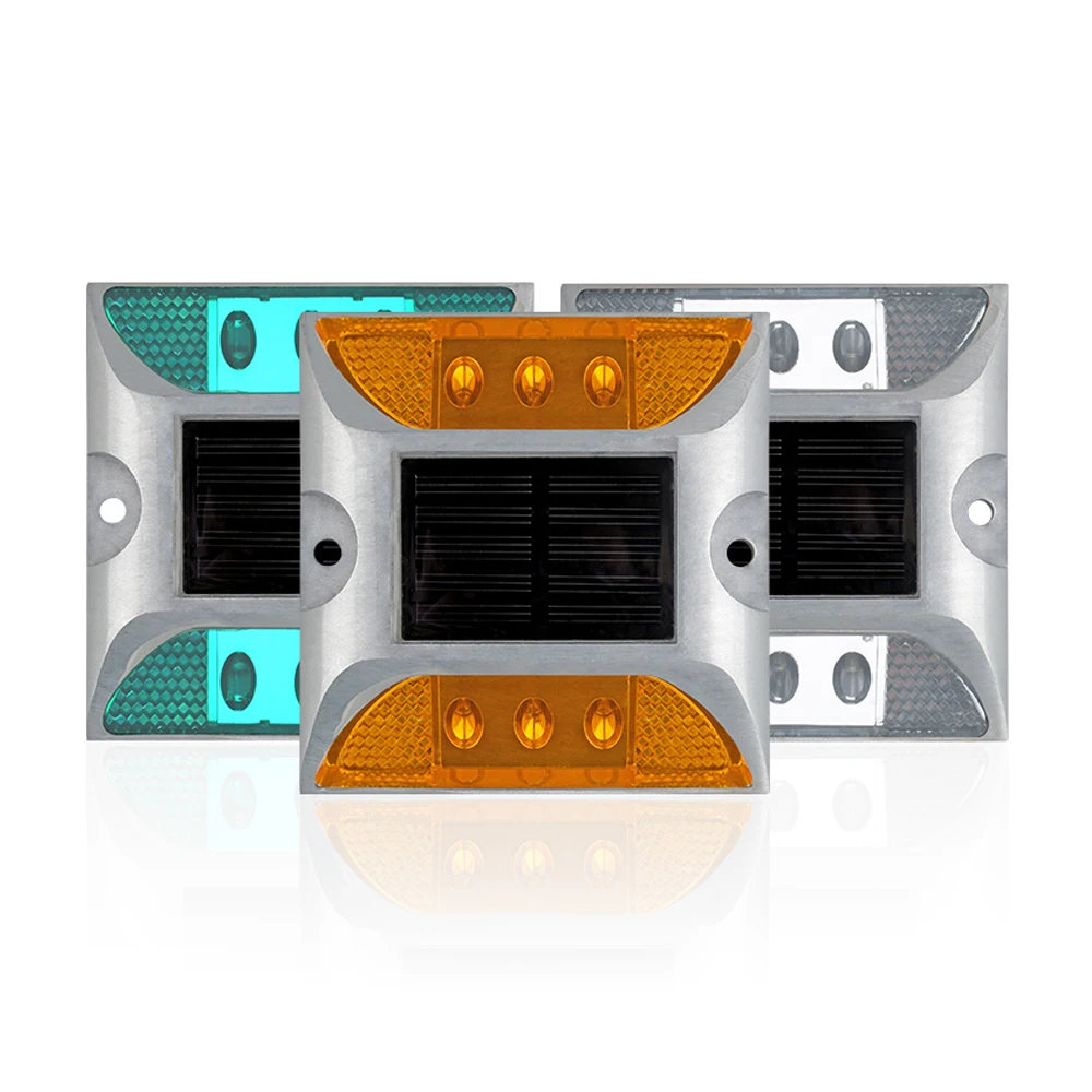 Aluminum Waterproof LED Solar Powered Road Stud Light road Reflective Ground Light Warning Light House Garden Corridor Fig