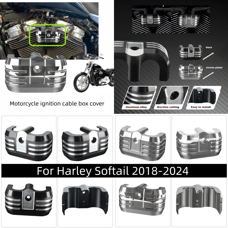 

Motorcycle ignition cable box cover high-voltage coil protection cover for Harley Breakthrough Street Fighter Fat Boy Luwei