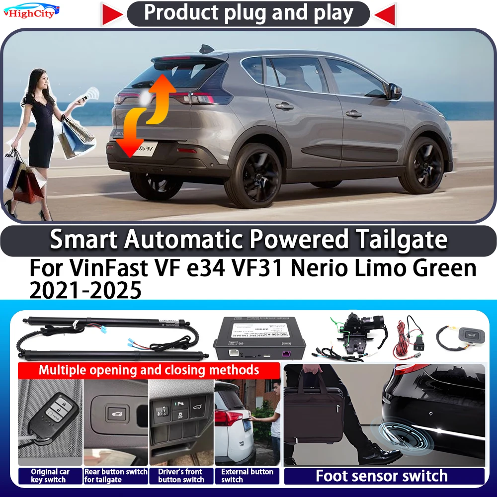 

For VinFast VF e34 VF31 Nerio Limo Green 2021-2025 Smart Automatic Powered Tailgate Key Control Trunk Lift Kit Power Tailgate