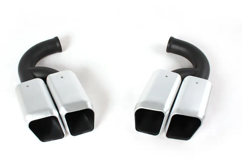 2PCS Car Rear Exhaust Tip Exhuast Pipe Muffler Nozzle Air Outlet Vent Tailpipe For Porsche Cayenne V6 2011-2013,