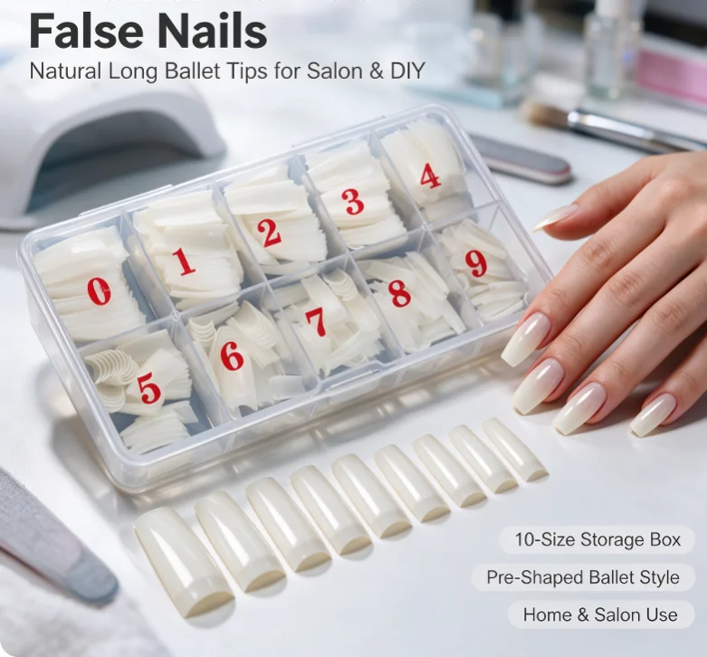500PCS/Box, French Manicure Tips, Full-coverage And Half-coverage False Nails