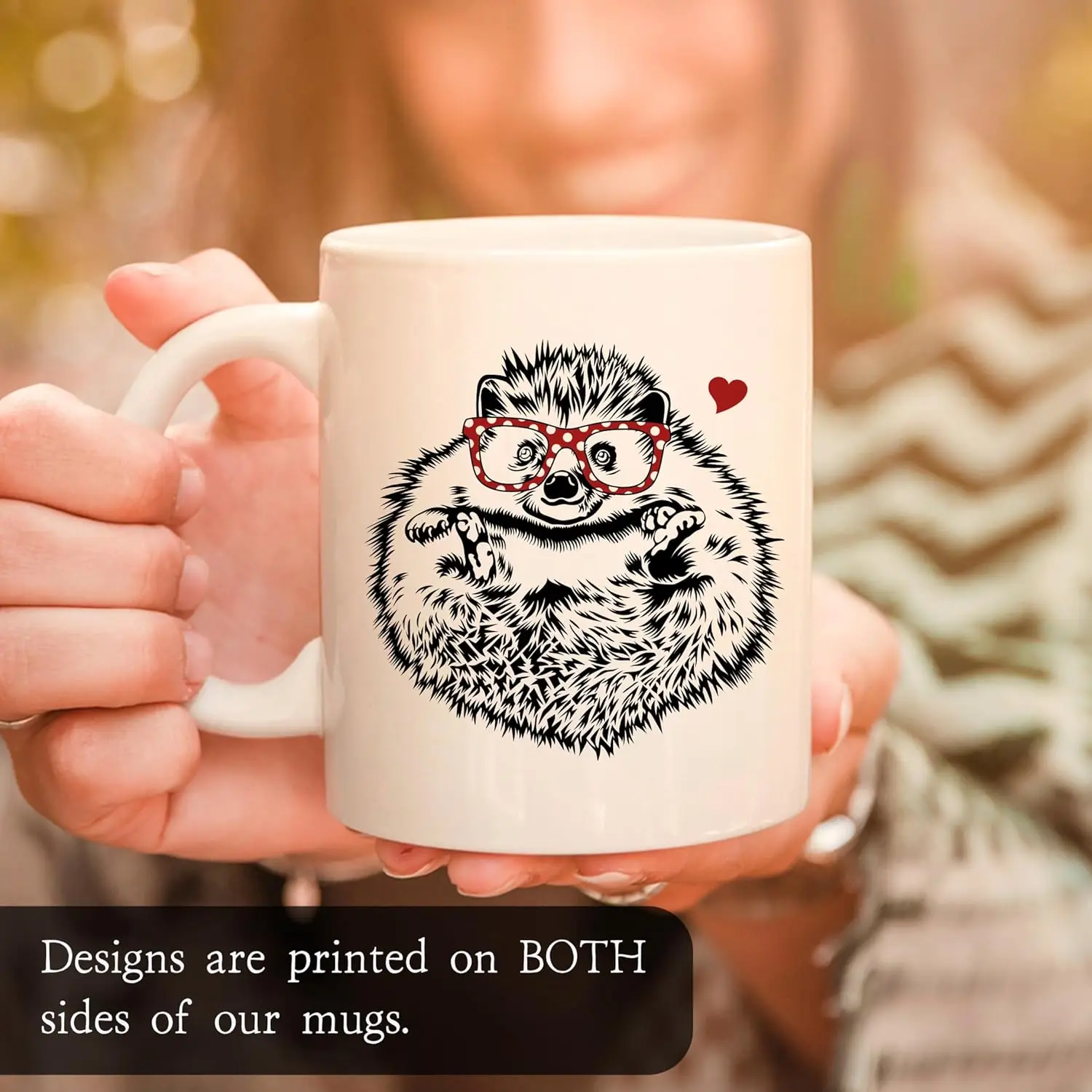 Gift For Hedge Mama - Cute Funny Hedgehog Wearing Glasses Mom Mama Pet Owner Lover 11oz Mug